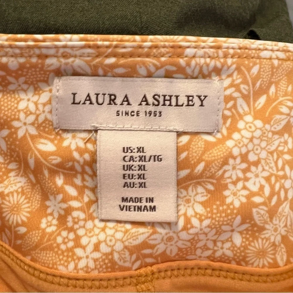 Laura Ashley Women's Size XL Athletic Skort Yellow White Floral Pockets UPF 50_7
